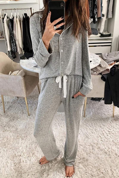 Women's Pajama Sets Long Sleeve Button Down Sleepwear Nightwear Soft Pjs Lounge Sets