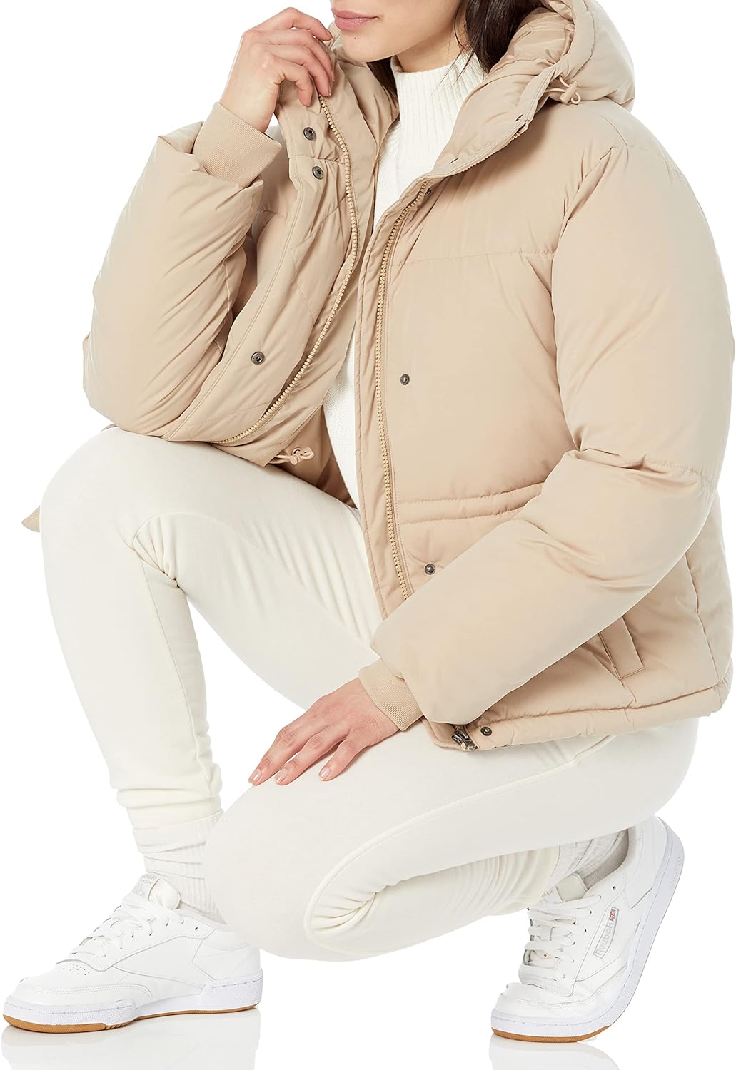 Women's Short Waisted Puffer Jacket (Available in Plus Size)