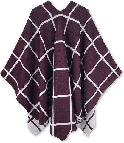 Women's Shawl Wrap Poncho Ruana Cape Open Front Cardigan Shawls for Fall Winter