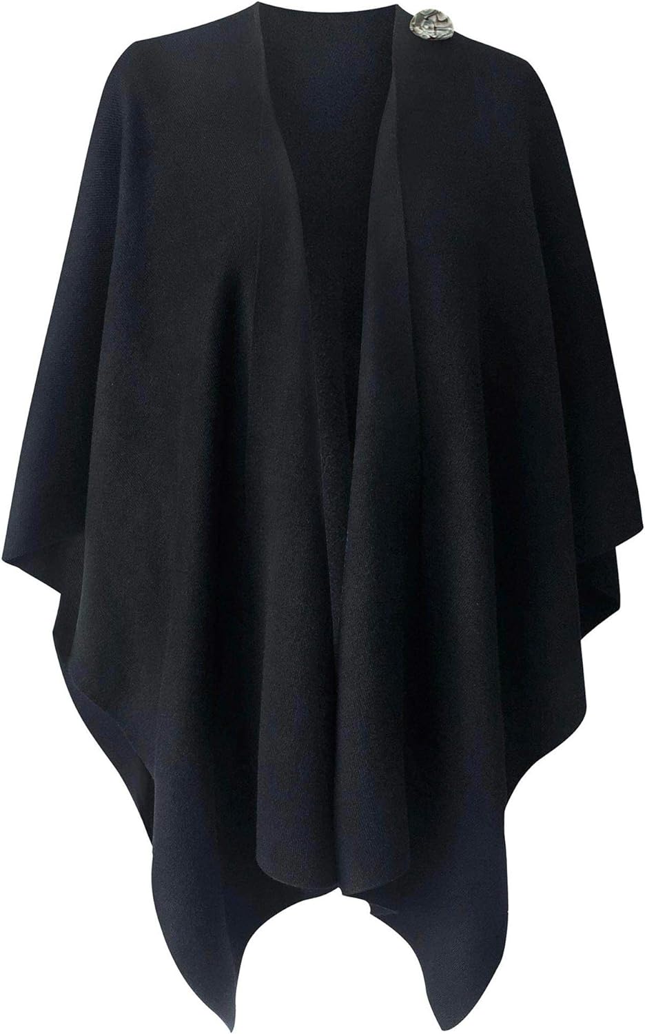 Womens Large Cross Front Poncho Sweater Wrap Topper Knitted Elegant Shawls Cape for Fall Winter