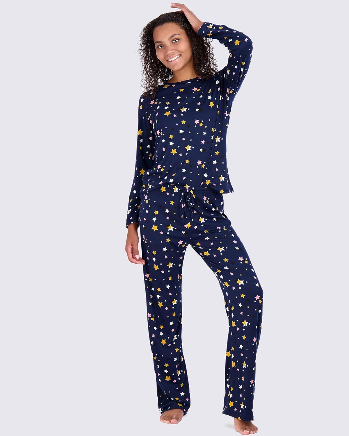 Real Essentials 2 Pack: Women’s Pajama Set Super-Soft Short & Long Sleeve Top With Pants (Available In Plus Size)