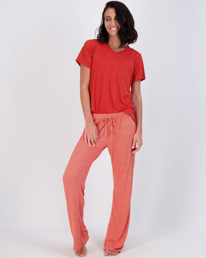 Real Essentials 2 Pack: Women’s Pajama Set Super-Soft Short & Long Sleeve Top With Pants (Available In Plus Size)