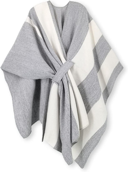 Women's Shawl Wrap Poncho Ruana Cape Open Front Cardigan Shawls for Fall Winter