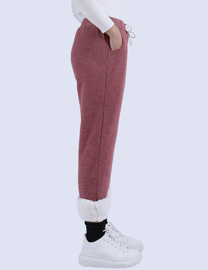 Women's Winter Warm Athletic Sweatpants Sherpa Lined Joggers Fleece Pants