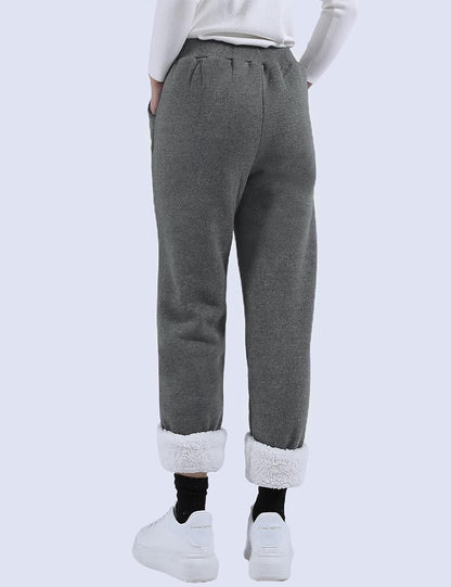 Women's Winter Warm Athletic Sweatpants Sherpa Lined Joggers Fleece Pants