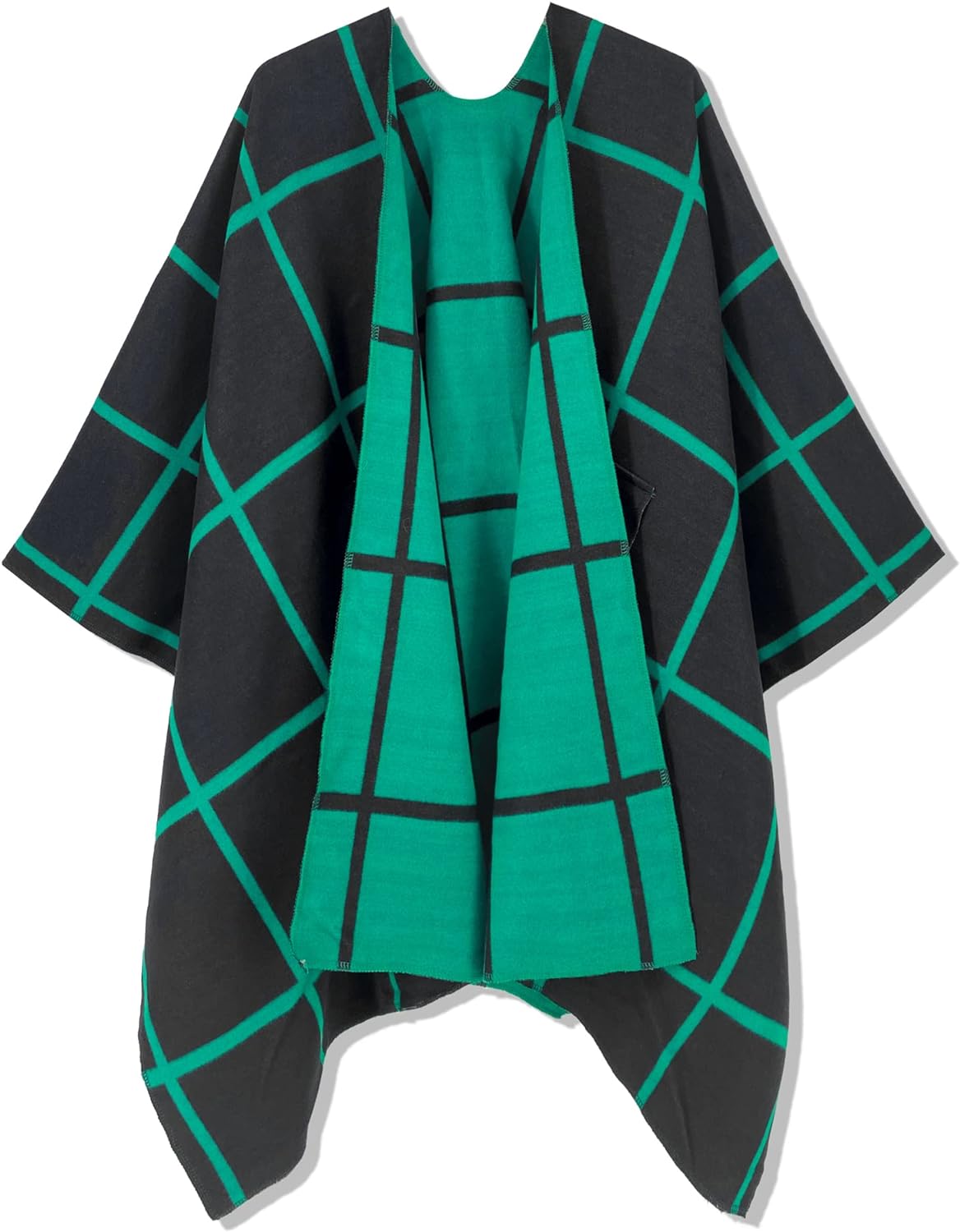 Women's Shawl Wrap Poncho Ruana Cape Open Front Cardigan Shawls for Fall Winter