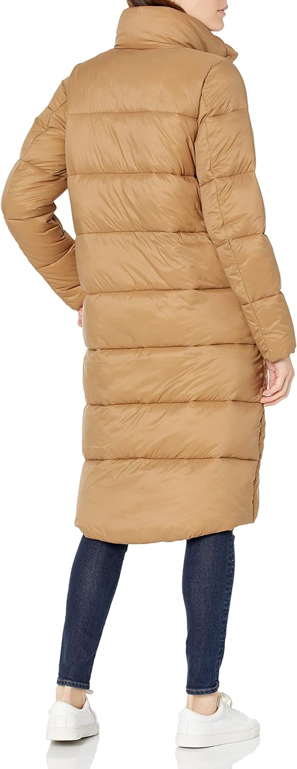 Women's Lightweight Water-Resistant Longer Length Cocoon Puffer Coat