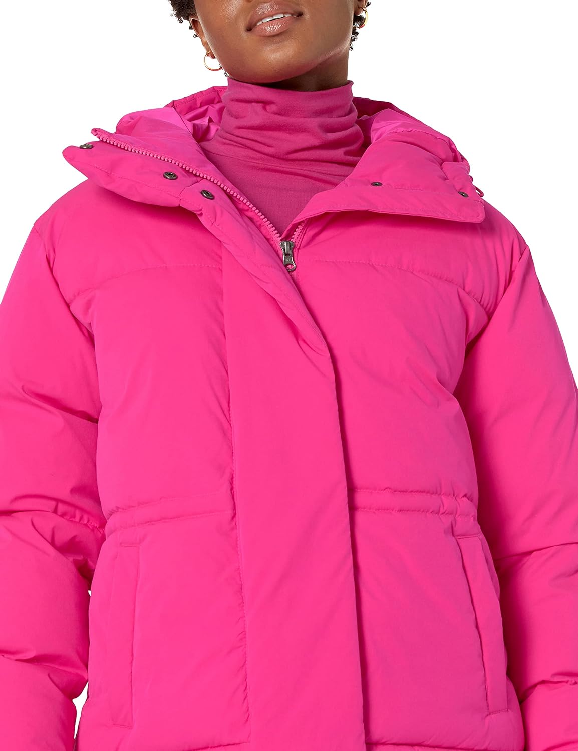 Women's Short Waisted Puffer Jacket (Available in Plus Size)