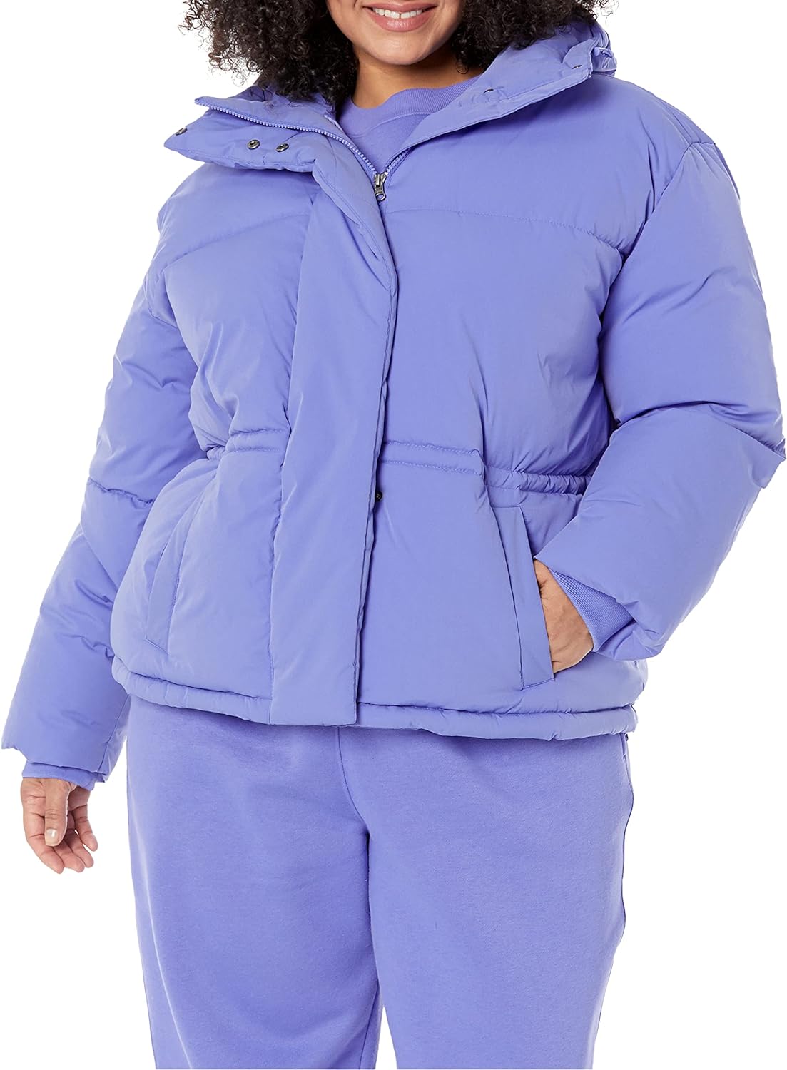 Women's Short Waisted Puffer Jacket (Available in Plus Size)