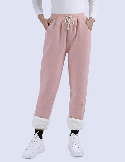 Women's Winter Warm Athletic Sweatpants Sherpa Lined Joggers Fleece Pants