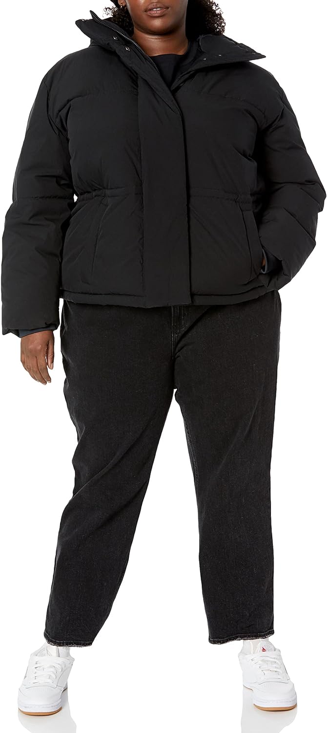 Women's Short Waisted Puffer Jacket (Available in Plus Size)