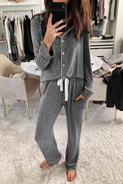 Women's Pajama Sets Long Sleeve Button Down Sleepwear Nightwear Soft Pjs Lounge Sets