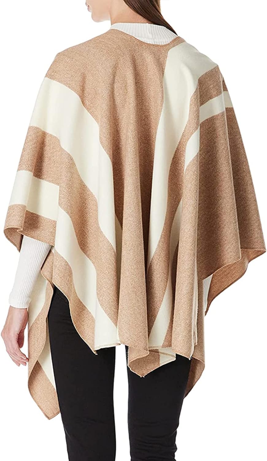 Women's Shawl Wrap Poncho Ruana Cape Open Front Cardigan Shawls for Fall Winter