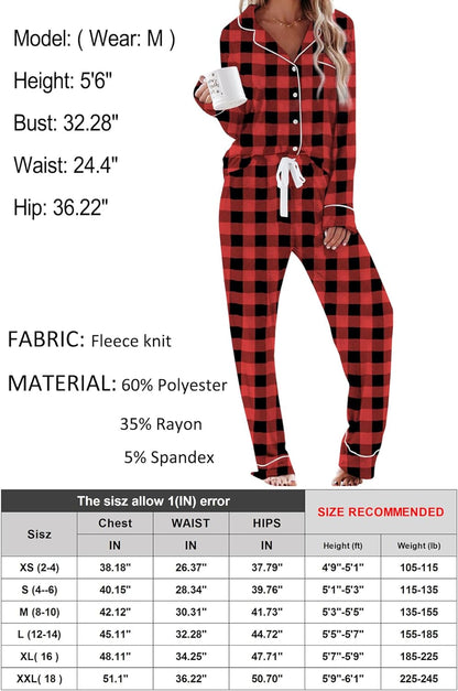 Women's Pajama Sets Long Sleeve Button Down Sleepwear Nightwear Soft Pjs Lounge Sets