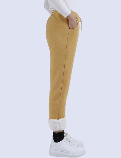 Women's Winter Warm Athletic Sweatpants Sherpa Lined Joggers Fleece Pants