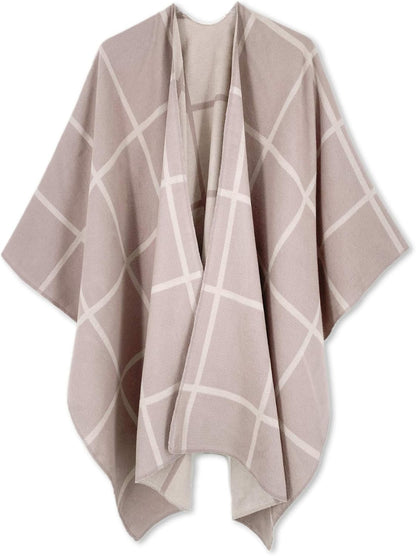 Women's Shawl Wrap Poncho Ruana Cape Open Front Cardigan Shawls for Fall Winter