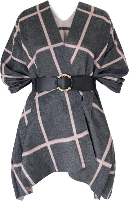 Women's Shawl Wrap Poncho Ruana Cape Open Front Cardigan Shawls for Fall Winter