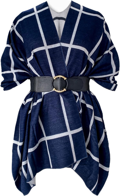 Women's Shawl Wrap Poncho Ruana Cape Open Front Cardigan Shawls for Fall Winter