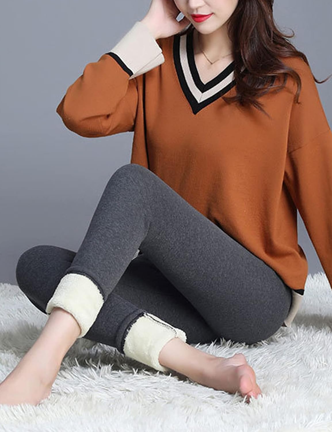 Women's Winter Warm Athletic Sweatpants Sherpa Lined Joggers Fleece Pants