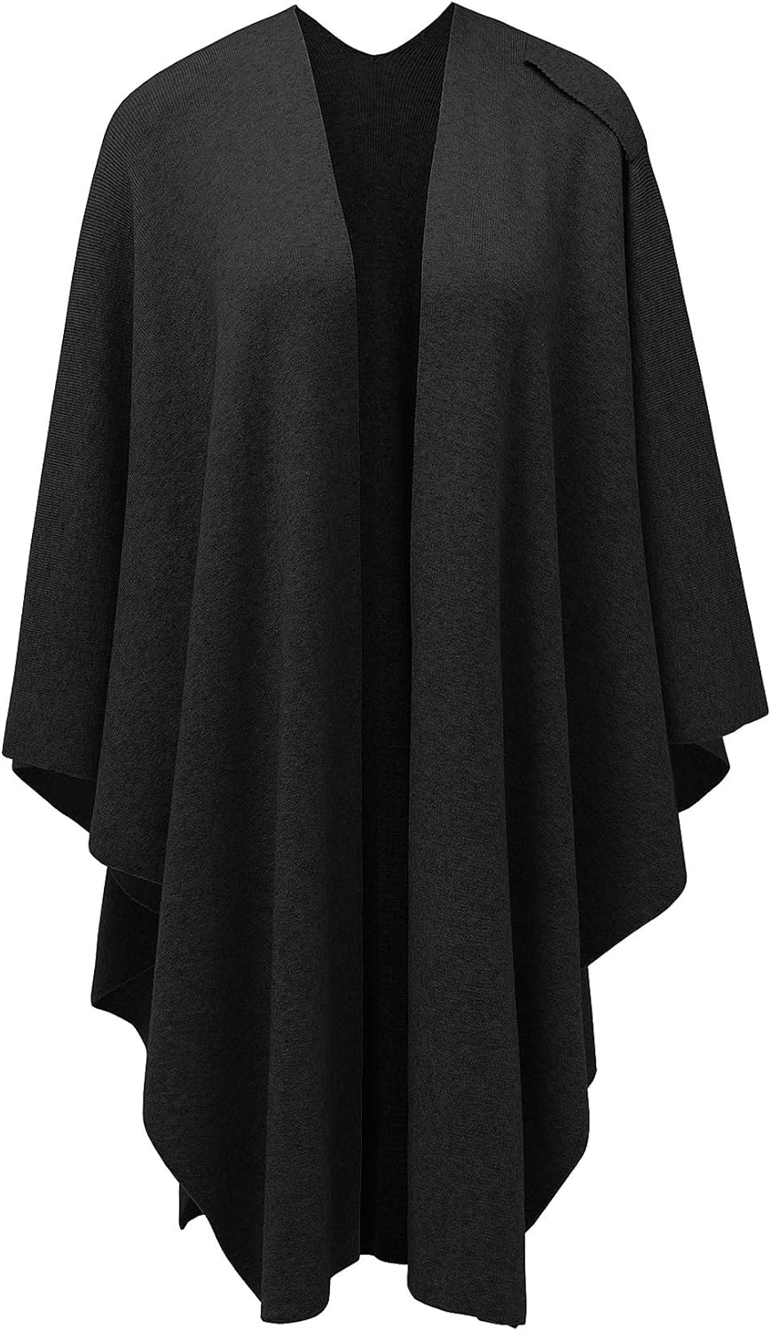 Womens Large Cross Front Poncho Sweater Wrap Topper Knitted Elegant Shawls Cape for Fall Winter