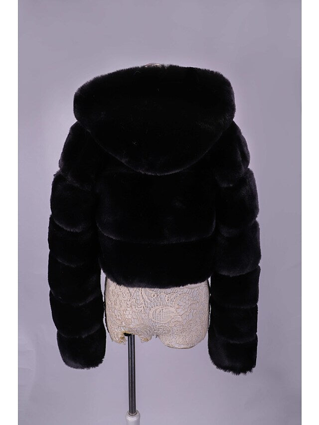 Women's faux fur coat teddy coat Sherpa coat chic modern elegant luxury fur