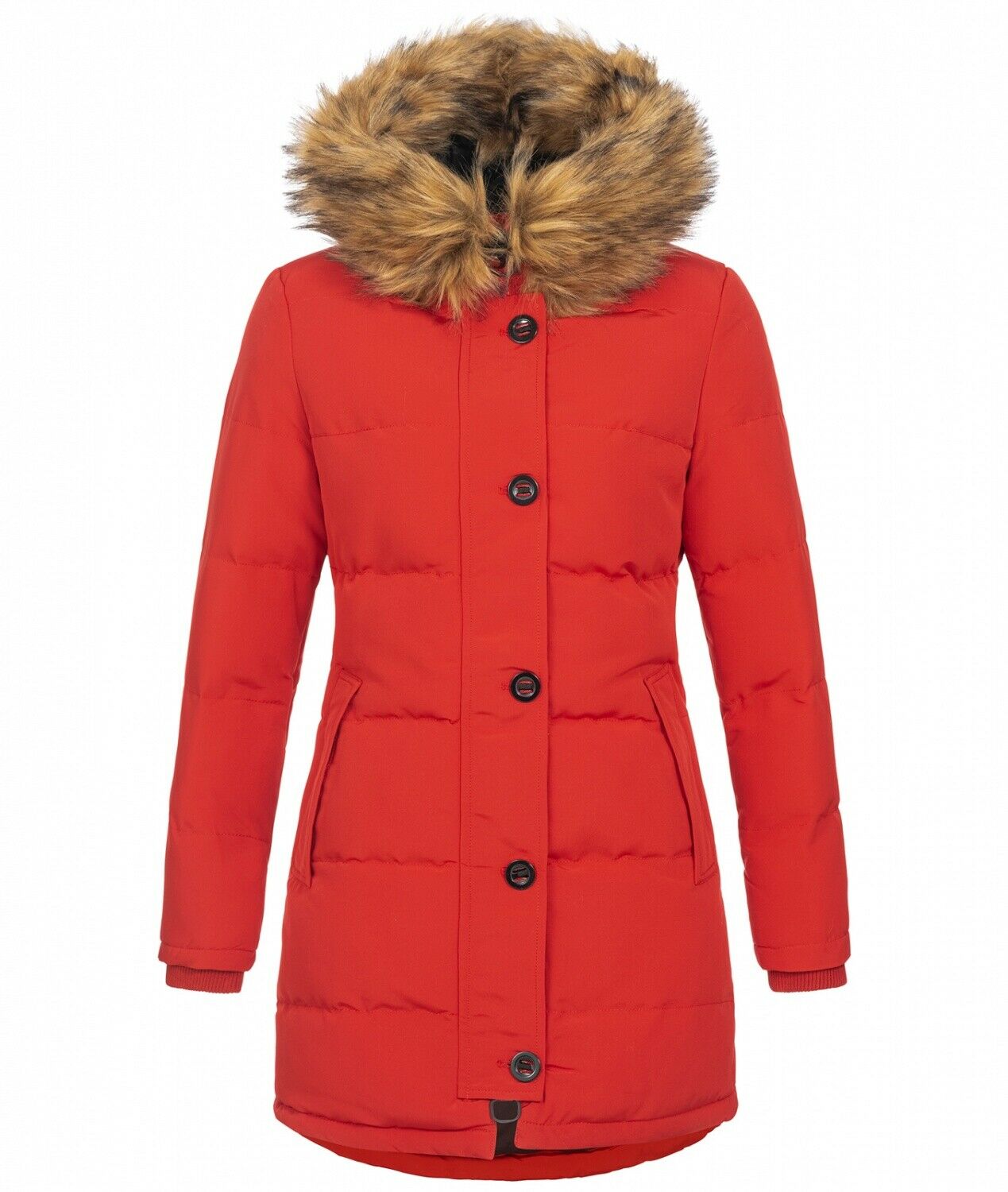 Fashion ladies parka coat with fur collar