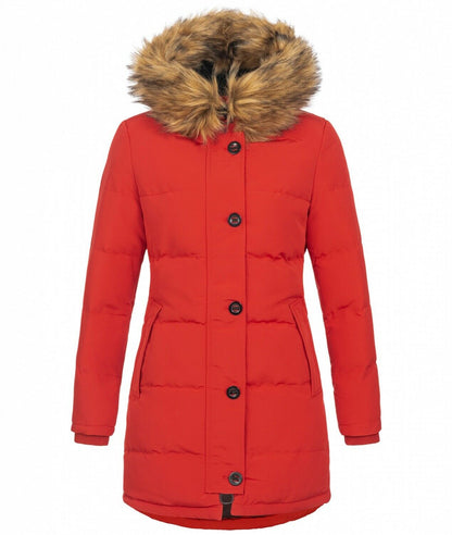 Fashion ladies parka coat with fur collar