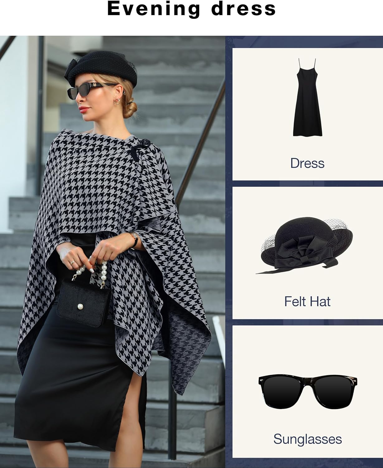 Womens Large Cross Front Poncho Sweater Wrap Topper Knitted Elegant Shawls Cape for Fall Winter