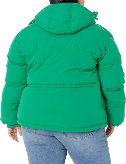 Women's Short Waisted Puffer Jacket (Available in Plus Size)