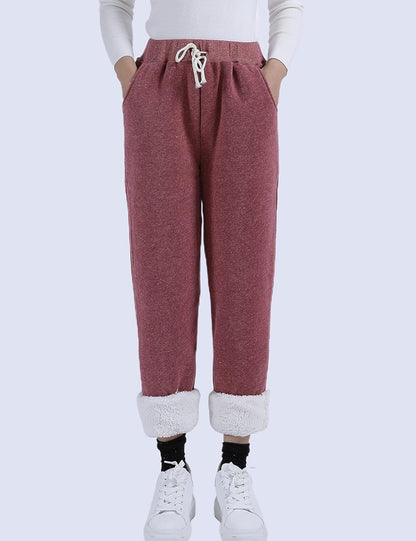 Women's Winter Warm Athletic Sweatpants Sherpa Lined Joggers Fleece Pants