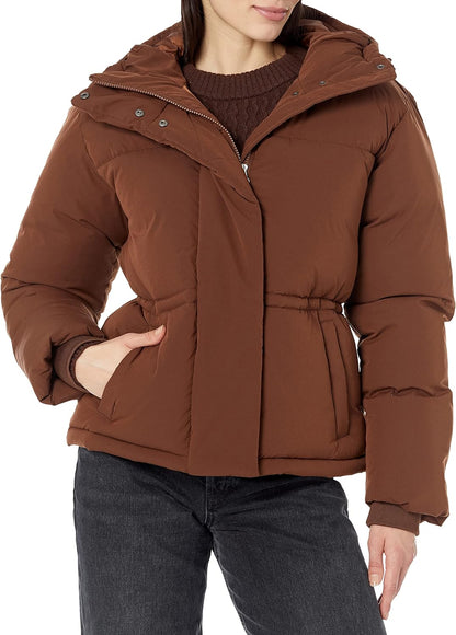 Women's Short Waisted Puffer Jacket (Available in Plus Size)