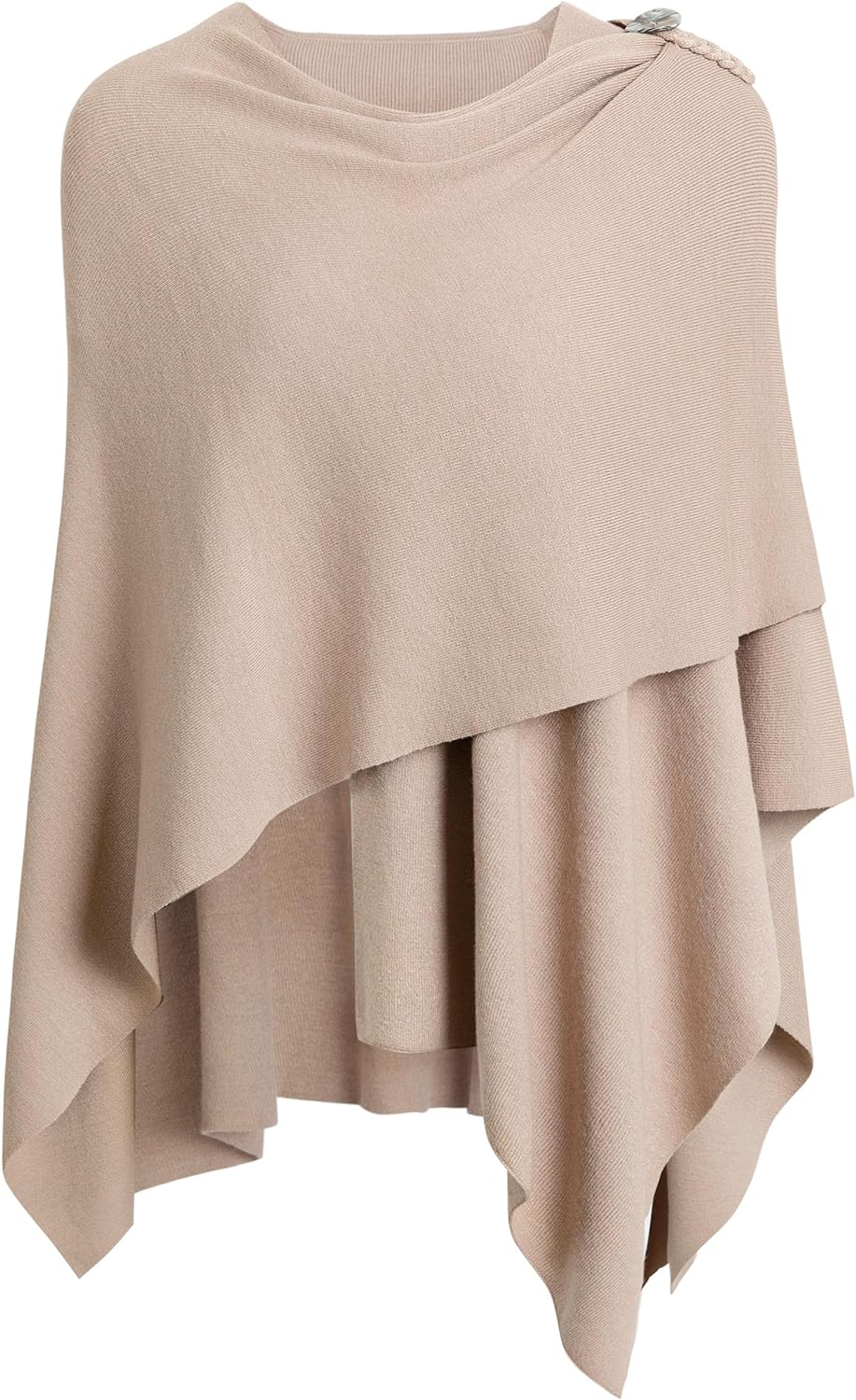 Womens Large Cross Front Poncho Sweater Wrap Topper Knitted Elegant Shawls Cape for Fall Winter