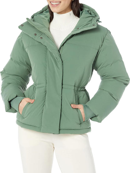 Women's Short Waisted Puffer Jacket (Available in Plus Size)