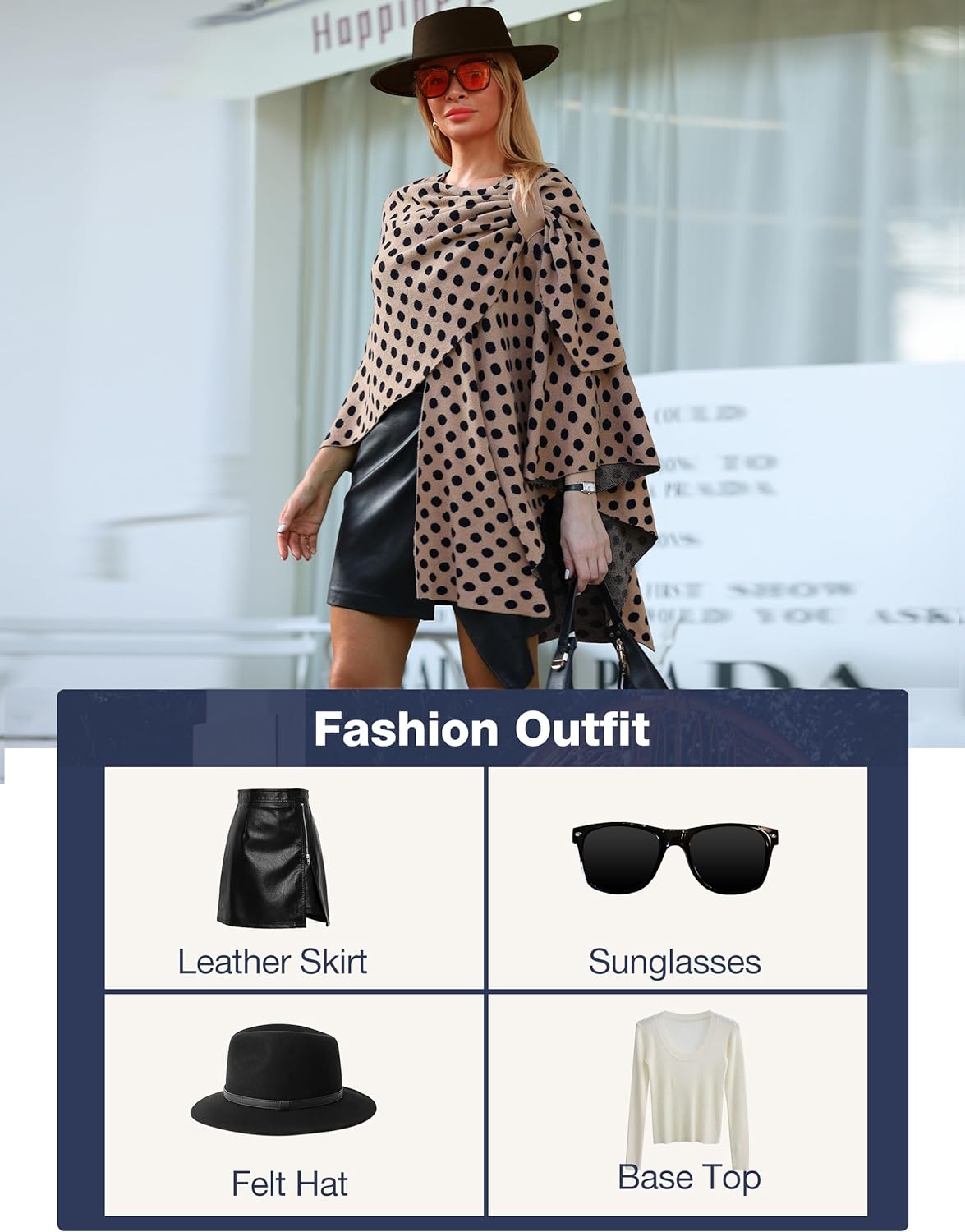 Womens Large Cross Front Poncho Sweater Wrap Topper Knitted Elegant Shawls Cape for Fall Winter