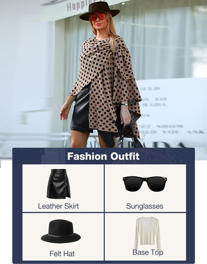 Womens Large Cross Front Poncho Sweater Wrap Topper Knitted Elegant Shawls Cape for Fall Winter