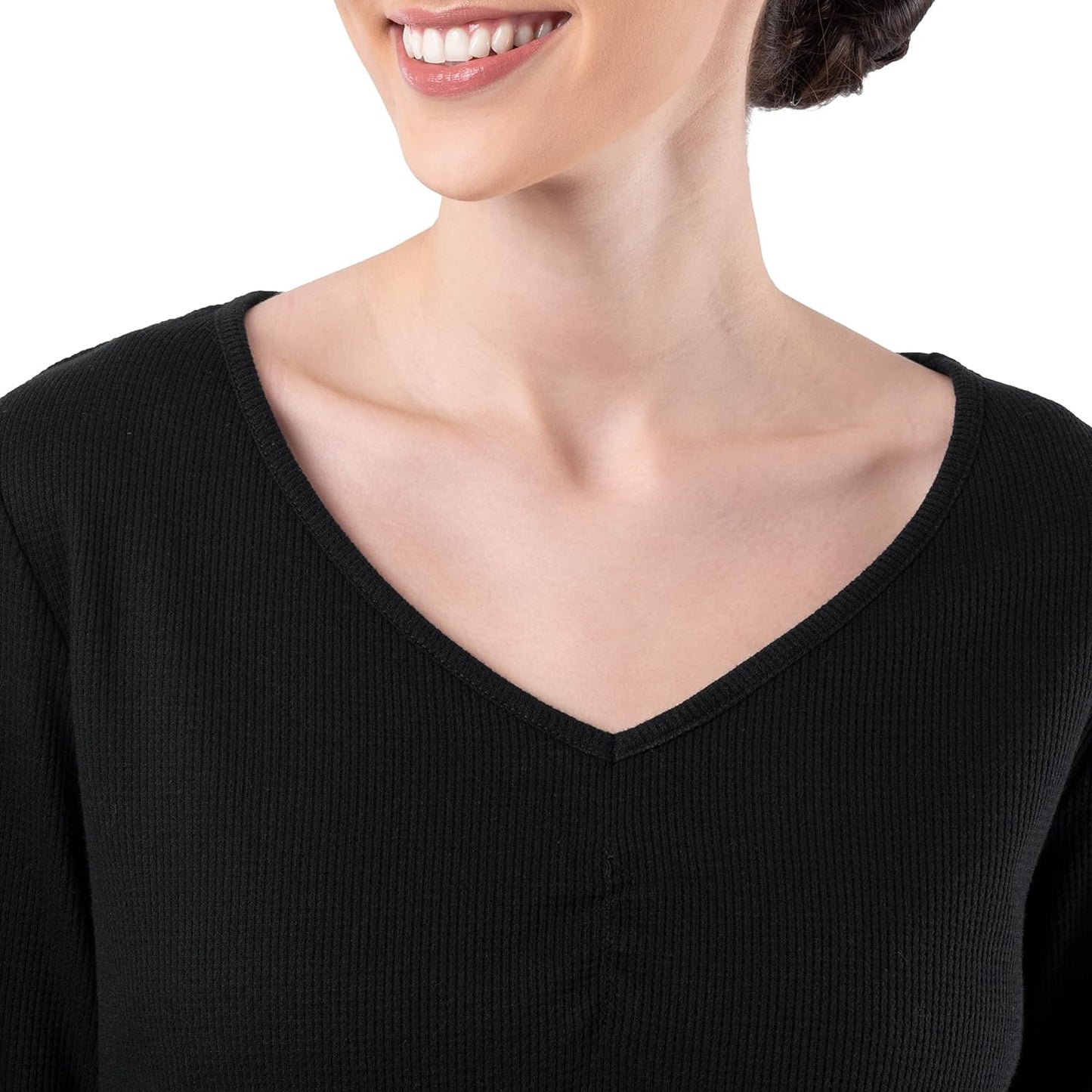 Fruit of the Loom Women's Waffle V-Neck Top and Flannel Pant Sleep Set