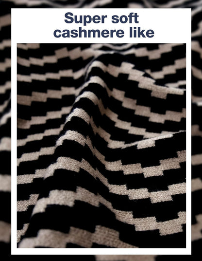 Womens Large Cross Front Poncho Sweater Wrap Topper Knitted Elegant Shawls Cape for Fall Winter