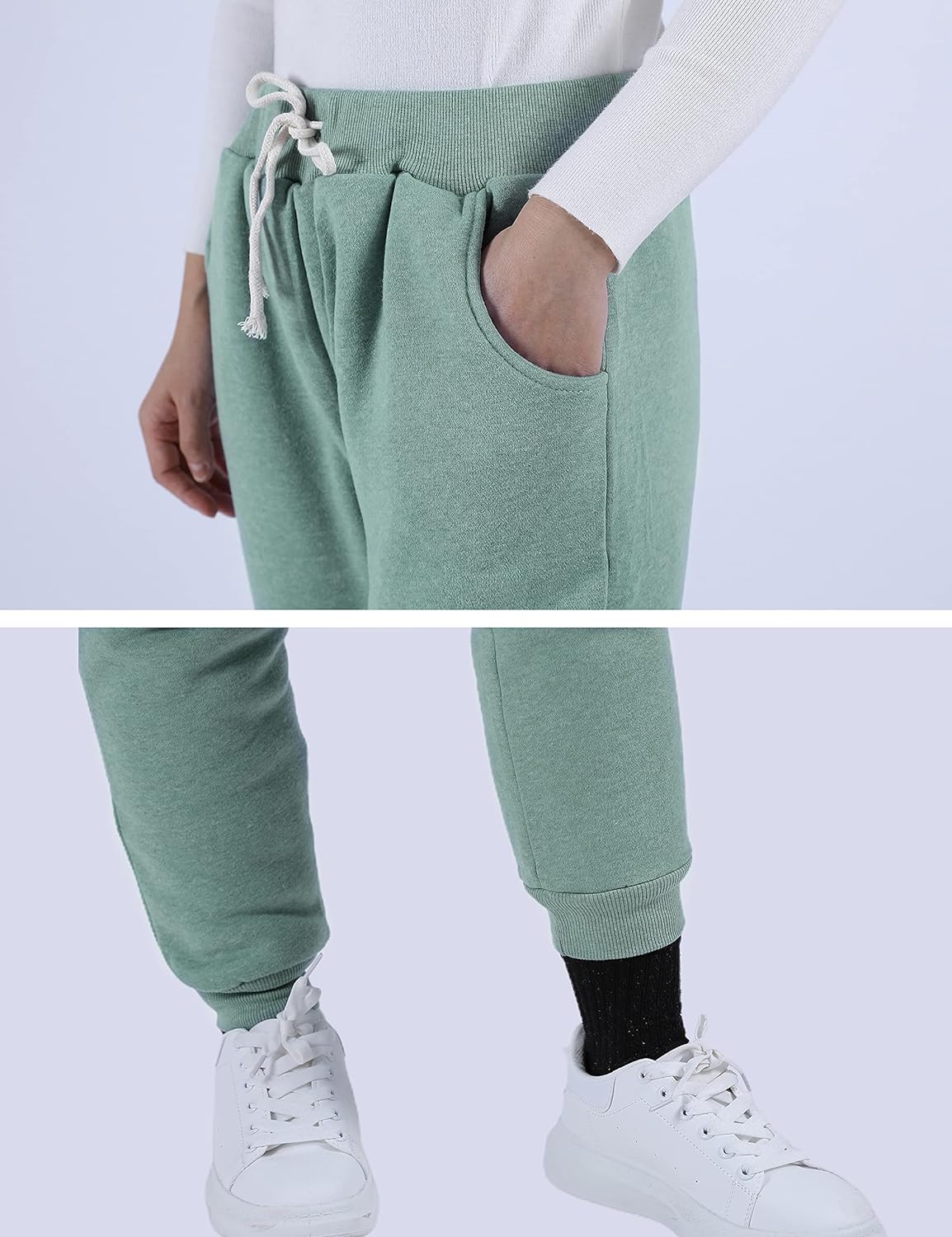 Women's Winter Warm Athletic Sweatpants Sherpa Lined Joggers Fleece Pants