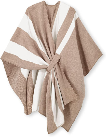 Women's Shawl Wrap Poncho Ruana Cape Open Front Cardigan Shawls for Fall Winter