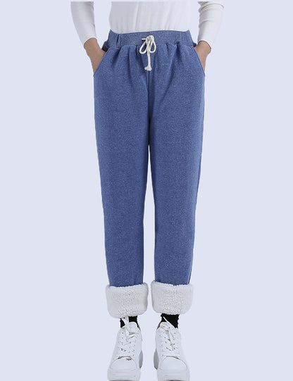 Women's Winter Warm Athletic Sweatpants Sherpa Lined Joggers Fleece Pants