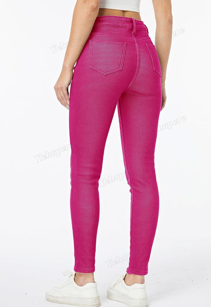 Women's Winter Fleece Lined Sherpa Thermal Skinny Pants Casual Warm Trousers