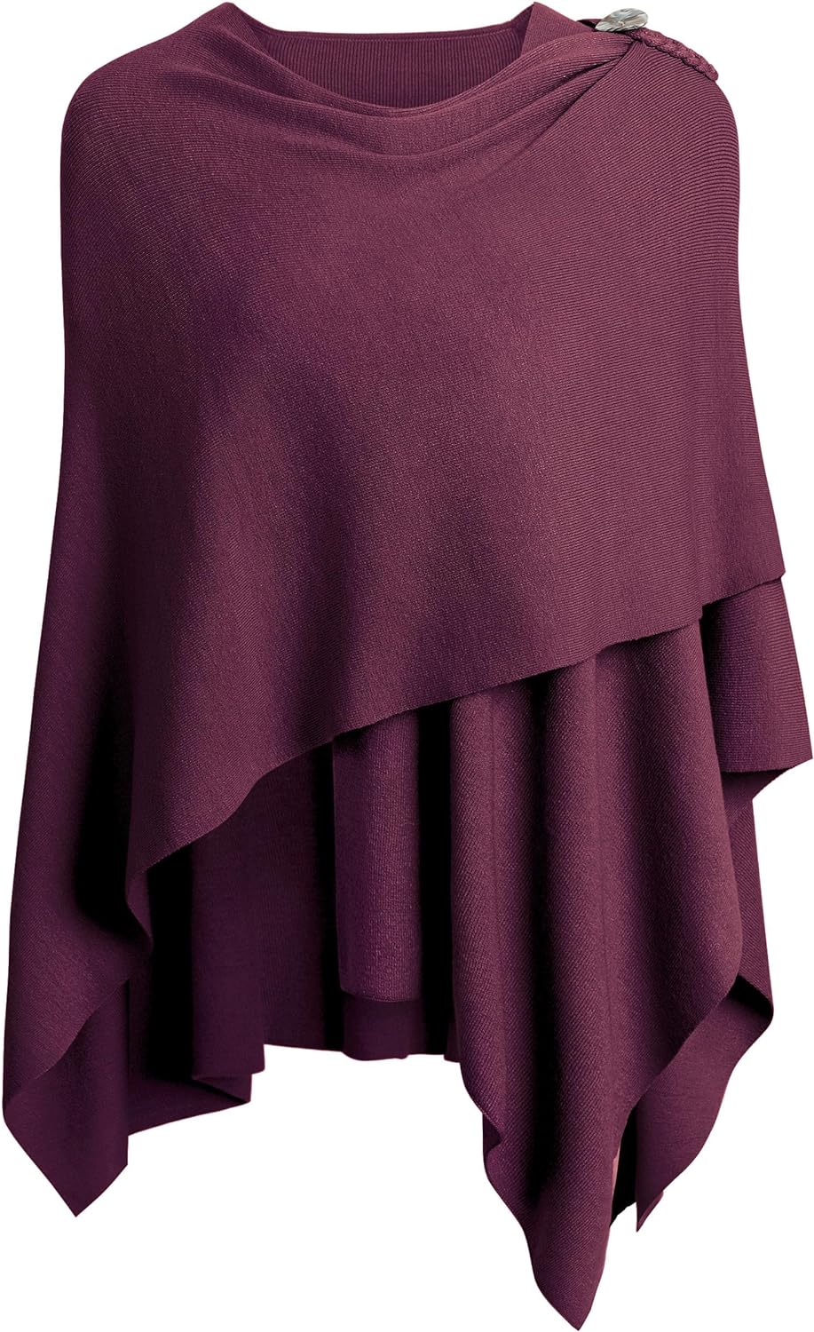 Womens Large Cross Front Poncho Sweater Wrap Topper Knitted Elegant Shawls Cape for Fall Winter