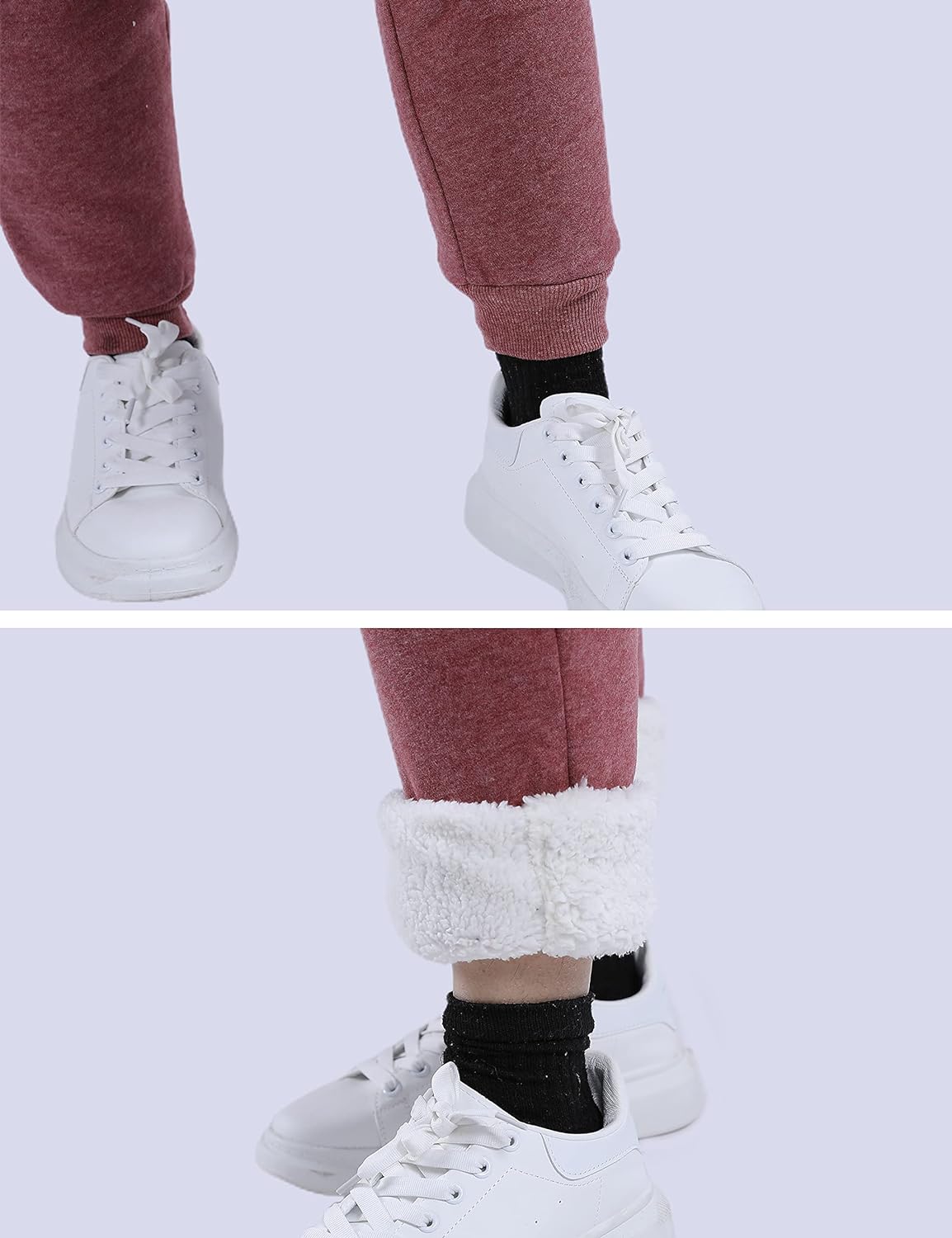 Women's Winter Warm Athletic Sweatpants Sherpa Lined Joggers Fleece Pants