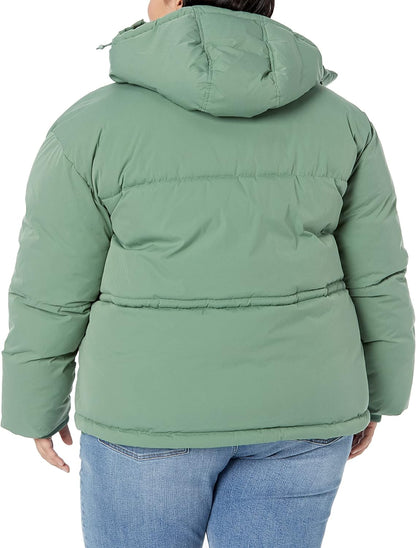 Women's Short Waisted Puffer Jacket (Available in Plus Size)