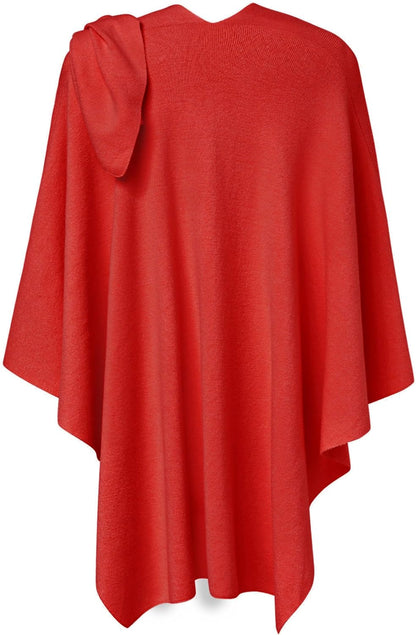 Womens Large Cross Front Poncho Sweater Wrap Topper Knitted Elegant Shawls Cape for Fall Winter