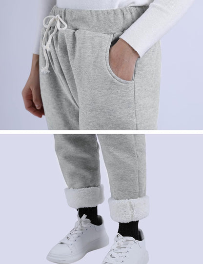 Women's Winter Warm Athletic Sweatpants Sherpa Lined Joggers Fleece Pants