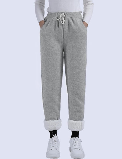 Women's Winter Warm Athletic Sweatpants Sherpa Lined Joggers Fleece Pants