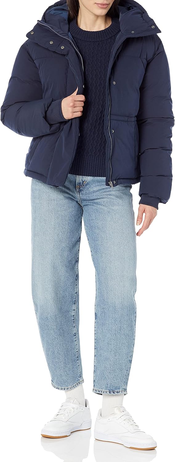 Women's Short Waisted Puffer Jacket (Available in Plus Size)