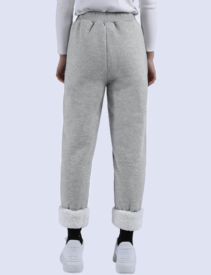 Women's Winter Warm Athletic Sweatpants Sherpa Lined Joggers Fleece Pants