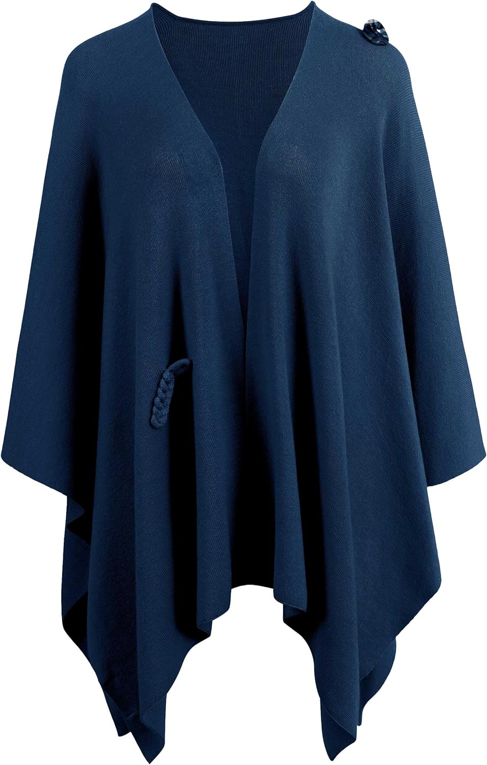 Womens Large Cross Front Poncho Sweater Wrap Topper Knitted Elegant Shawls Cape for Fall Winter